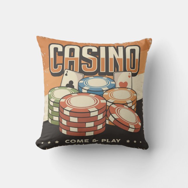 Las Vegas Casino Poker Chips Cushion (Front)