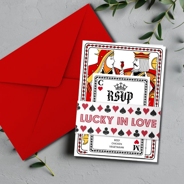 Las Vegas Casino Poker Playing Card Wedding  Invitation Belly Band (Creator Uploaded)