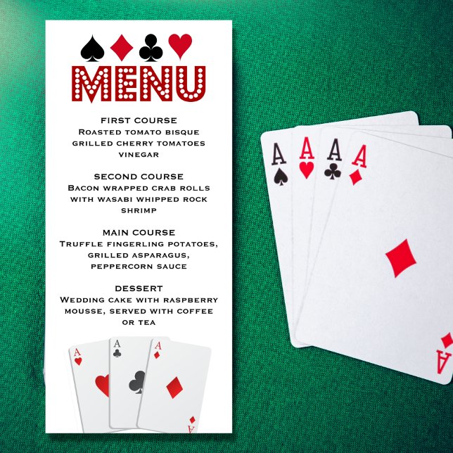 Las Vegas Casino Poker Wedding  Menu (Creator Uploaded)