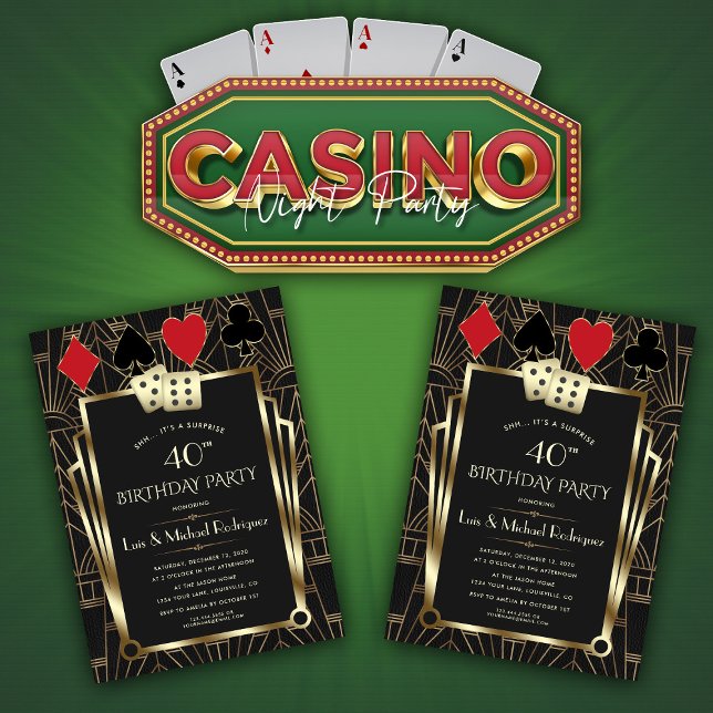 Las Vegas Casino Royale Poker Birthday Invitation (Creator Uploaded)