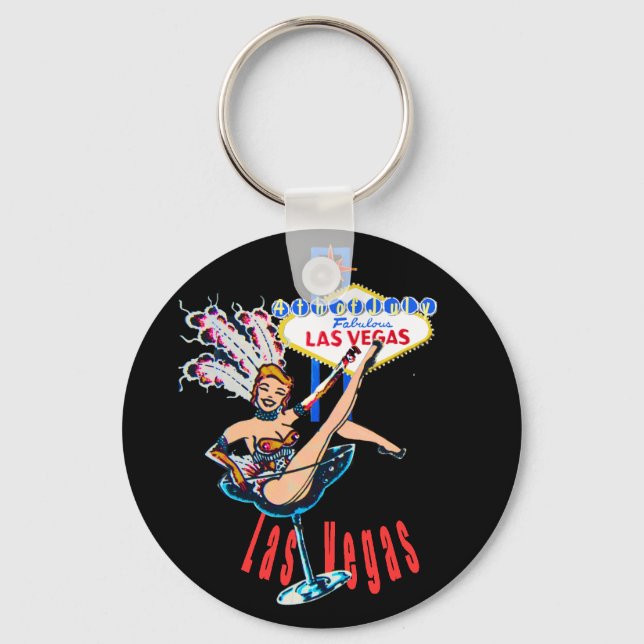 Las Vegas Casino Showgirl Key Ring (Front)