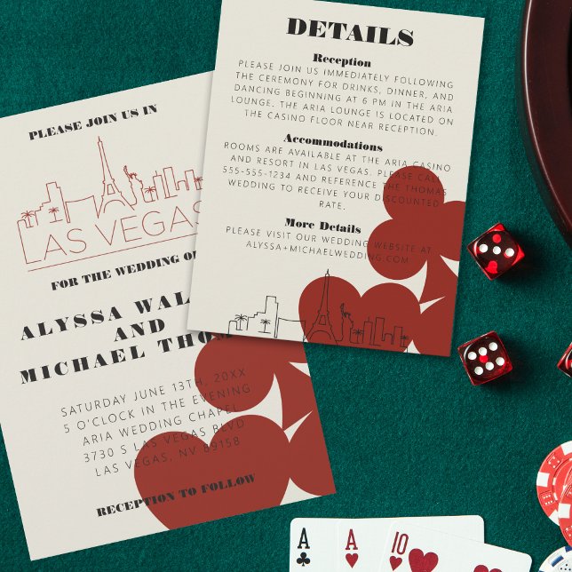 Las Vegas Casino Skyline Wedding Details Card (Creator Uploaded)
