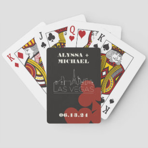 Las Vegas Casino Skyline Wedding Favour Playing Cards