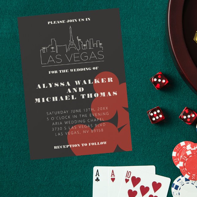 Las Vegas Casino Skyline Wedding Invitation (Creator Uploaded)