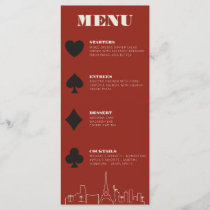 Las Vegas Casino Skyline Wedding Reception Menu