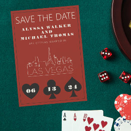 Las Vegas Casino Skyline Wedding Save The Date Invitation