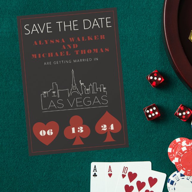 Las Vegas Casino Skyline Wedding Save The Date Invitation (Creator Uploaded)