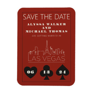 Las Vegas Casino Skyline Wedding Save The Date Magnet