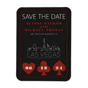 Las Vegas Casino Skyline Wedding Save The Date Magnet
