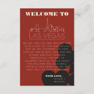 Las Vegas Casino Skyline Wedding Welcome Bag Card