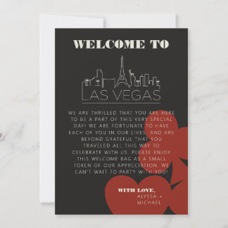 Las Vegas Casino Skyline Wedding Welcome Itinerary Invitation