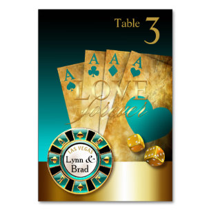 Las Vegas Casino Table Card ASK FOR NAMES IN CHIPS