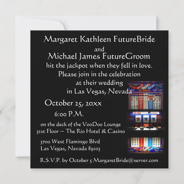 Las Vegas Casino Theme Wedding Invitation (Front)