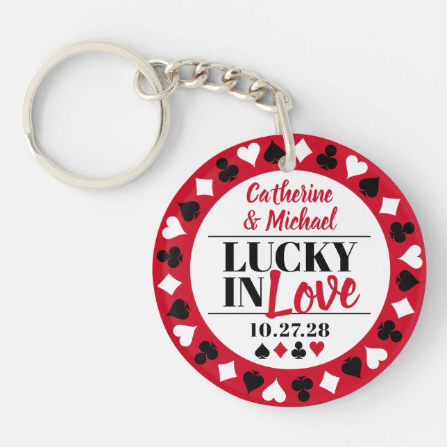 Las Vegas Casino Wedding Favour Key Ring (Front)