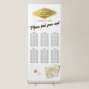 Las Vegas Casino Wedding Gold Seating Chart Retractable Banner
