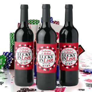 Las Vegas Casino Wedding Lucky In Love Wine Label