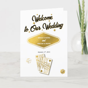 Las Vegas Casino Wedding Order of Service Gold Programme