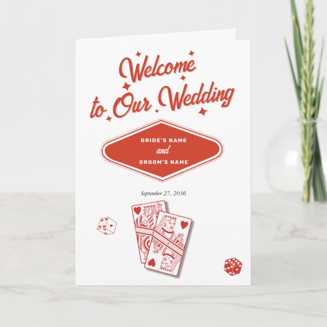 Las Vegas Casino  Wedding Order of Service Programme (Front)
