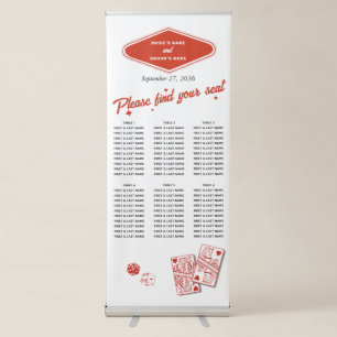 Las Vegas Casino Wedding Red Seating Chart Retractable Banner