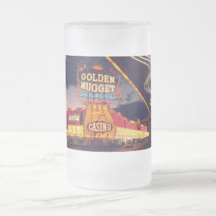 Las Vegas Casinos Frosted Glass Beer Mug