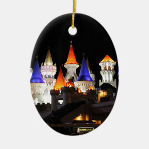 Las Vegas Castle Hotel Gaming Vegas City Colourful Ceramic Tree Decoration