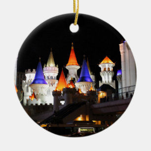 Las Vegas Castle Hotel Gaming Vegas City Colourful Ceramic Tree Decoration