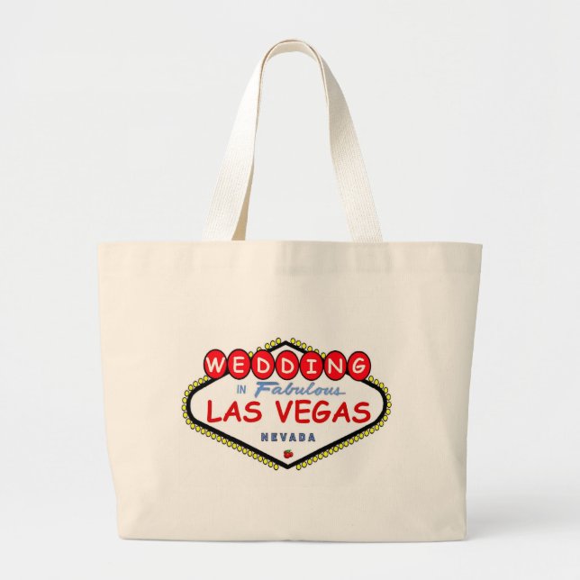 Las Vegas Cherry Red Wedding Tote Bag, cherry logo (Front)