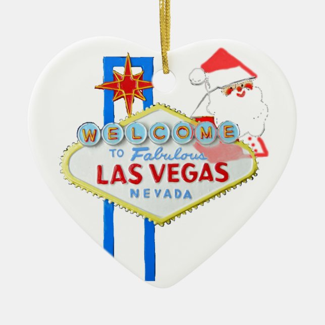 Las Vegas Christmas Ceramic Tree Decoration (Front)