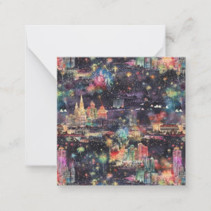 Las Vegas Christmas & New Year's in Watercolors Card