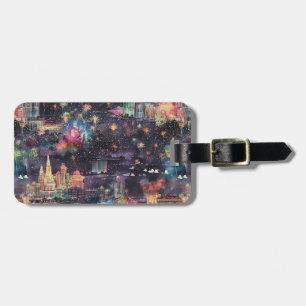 Las Vegas Christmas & New Year's in Watercolors Luggage Tag