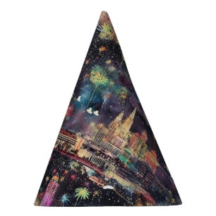 Las Vegas Christmas & New Year's in Watercolors Party Hat