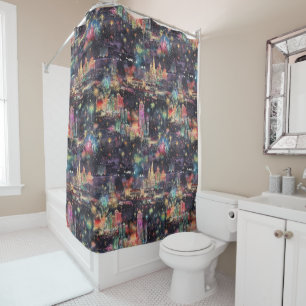 Las Vegas Christmas & New Year's in Watercolors Shower Curtain