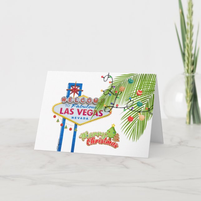 Las Vegas Christmas Palm leave Card (Front)