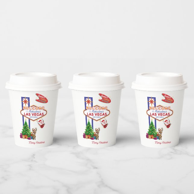 Las Vegas Christmas Paper Cup Santa Swinging (Multi)
