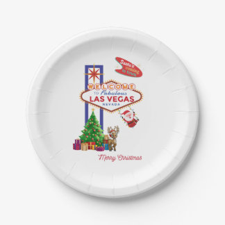 Las Vegas Christmas Paper Plate