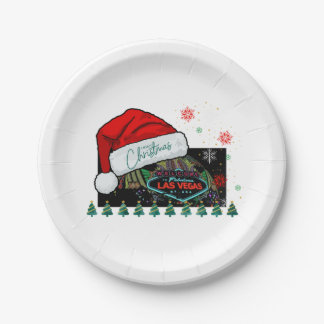 Las Vegas Christmas Party Paper Plates