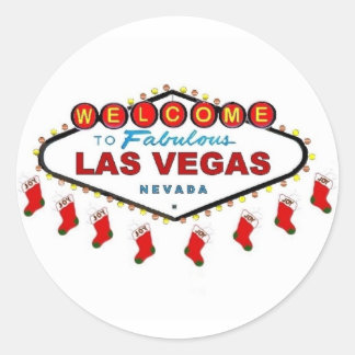 Las Vegas Christmas Stockings Stickers