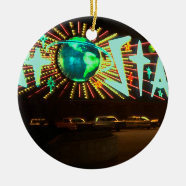 Las Vegas Circa 1959 Stardust Hotel Neon Sign Ceramic Tree Decoration (Front)