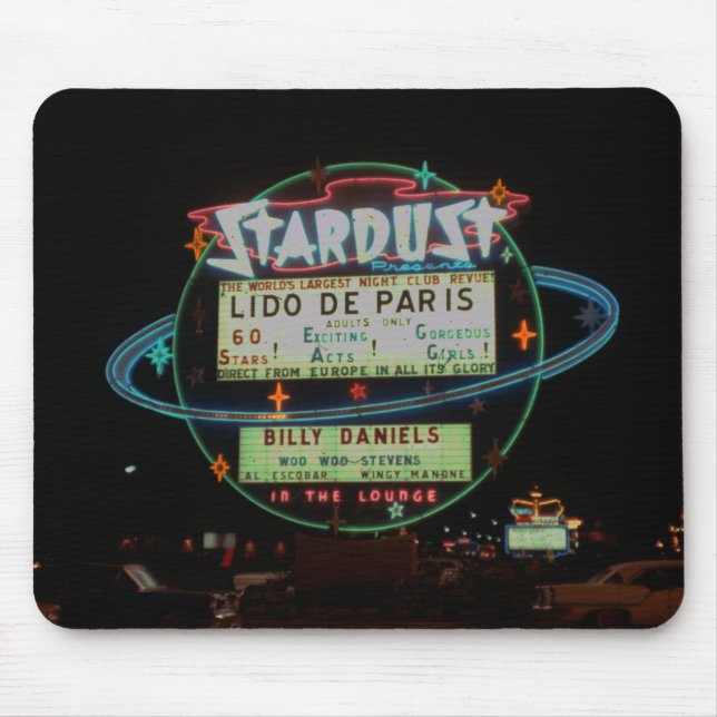 Las Vegas Circa 1959 Stardust Hotel Neon Sign Mouse Mat (Front)