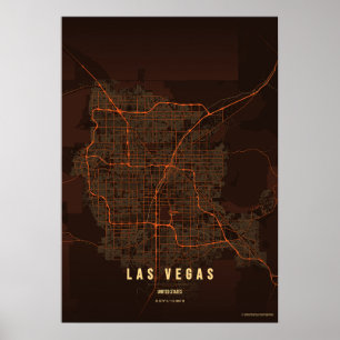 Las Vegas City Poster Print Nevada Map Wallart