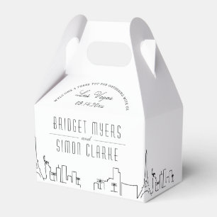 Las Vegas   City Skyline Wedding  Favour Favour Box