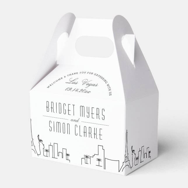 Las Vegas | City Skyline Wedding  Favour Favour Box (Front Side)