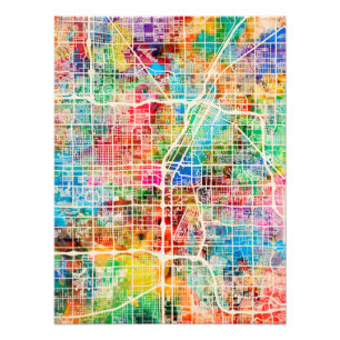 Las Vegas City Street Map Photo Print