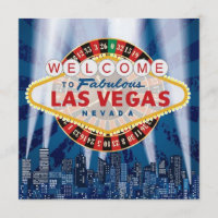 Las Vegas Cityscape Modern Unique Birthday Invite