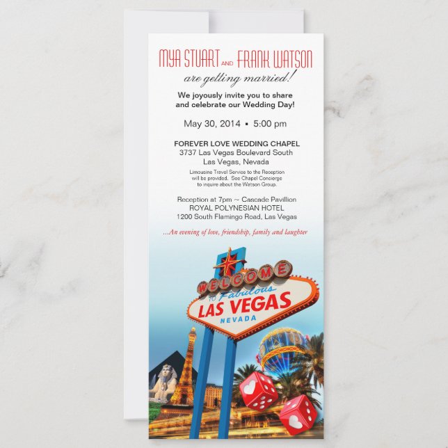 Las Vegas Collage Wedding Invitation (Front)