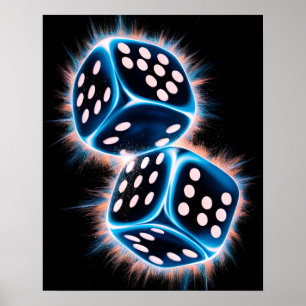 Las Vegas colourful Dice Poster