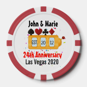 Las Vegas Couple Anniversary Celebrating Custom Poker Chips