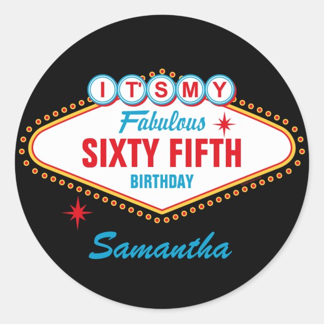 Las Vegas Custom Classic Round Sticker (Front)