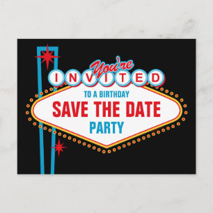 Las Vegas Custom Save The Date Announcement Postcard