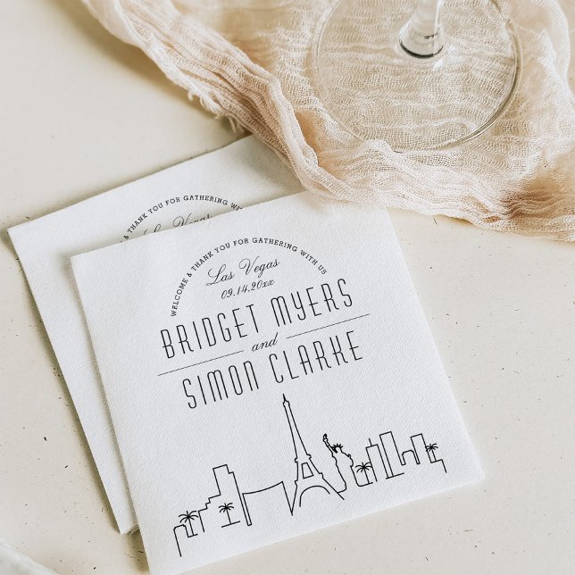Las Vegas Deco Skyline | Wedding Event Napkins (Creator Uploaded)